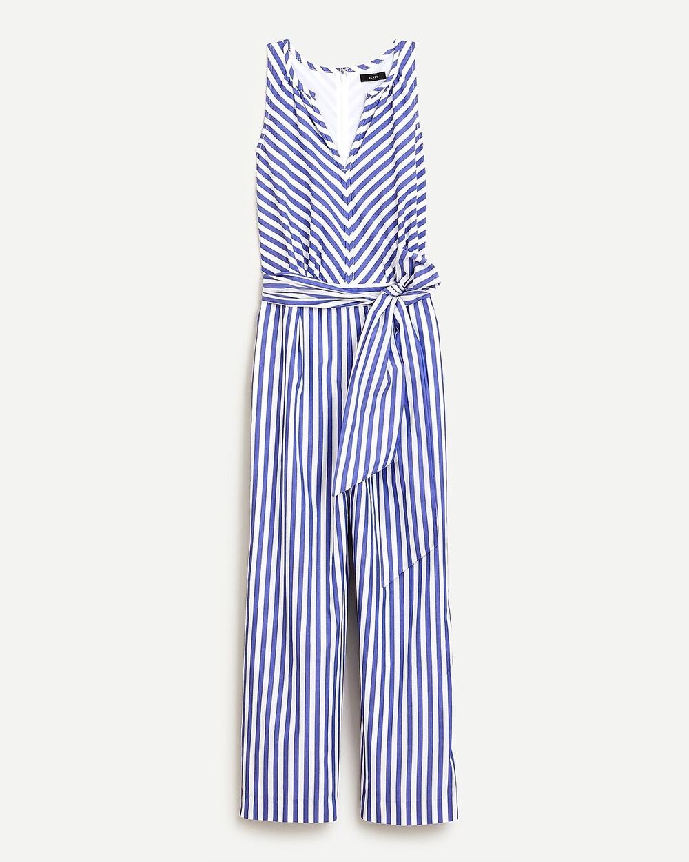 J. Crew V-neck jumpsuit in striped cotton poplin